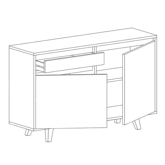 Skjenk Fenris 100-145x79 cm - Velg farge selv - med ben
