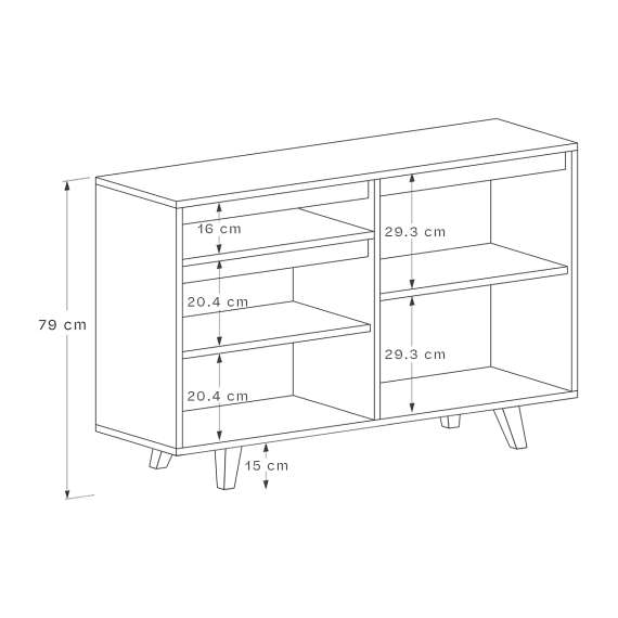 Skjenk Fenris 100-145x79 cm - Velg farge selv - med ben