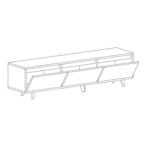 Tv-benk Fenris 150-180x52 cm - 3 dører - Velg farge selv