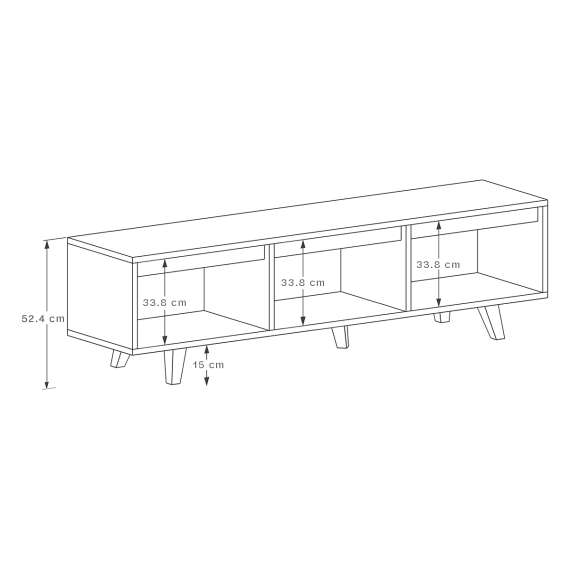 Tv-benk Fenris 150-180x52 cm - 3 dører - Velg farge selv