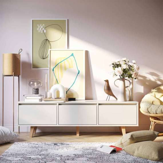 Tv-benk Fenris 150-180x52 cm - 3 dører - Velg farge selv