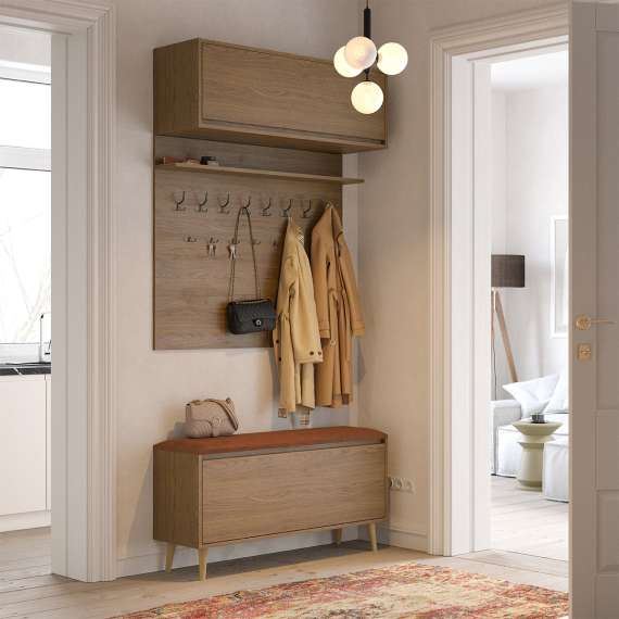 Entregarderobe Fenris 40-120 cm - Benk med sittepute - Velg bredde selv