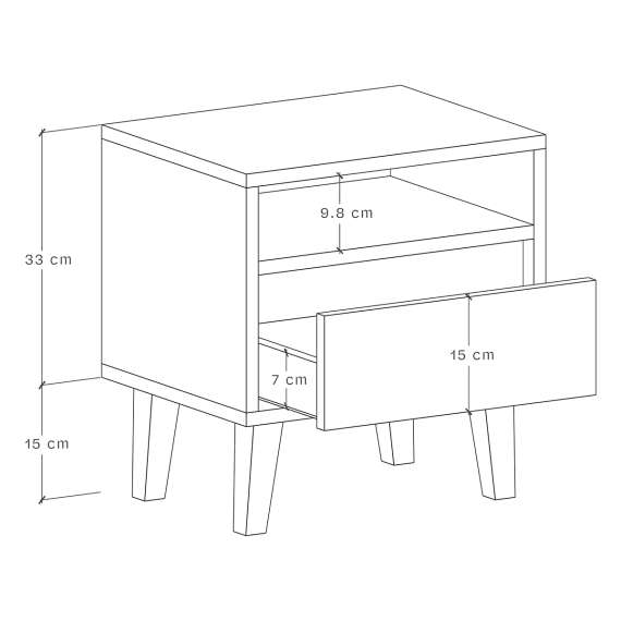 Nattbord Fenris 30-70x48 cm - Velg bredde og farge selv