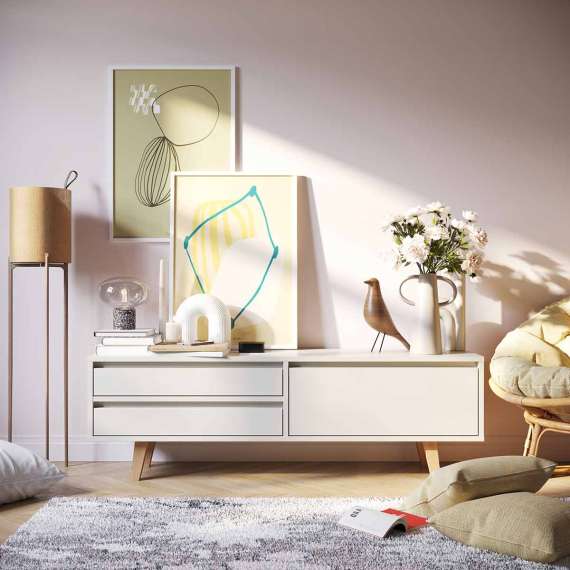 Tv-benk Fenris 100-145x52 cm - Velg farge selv - Høy - med ben