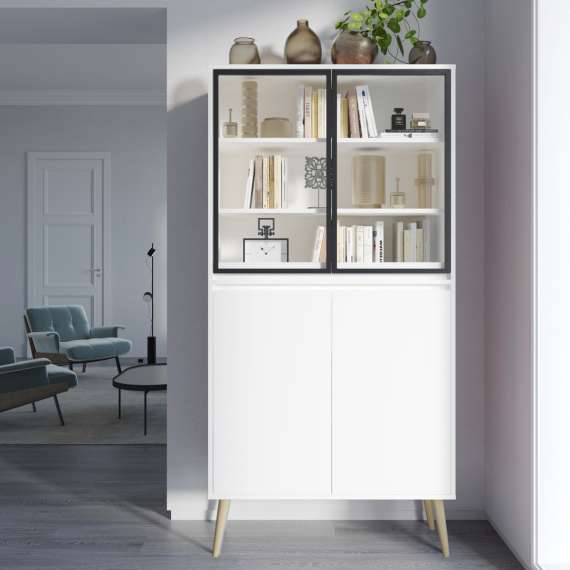 Vitrineskap Fenris 40-100x201 cm - Velg bredde og farge selv