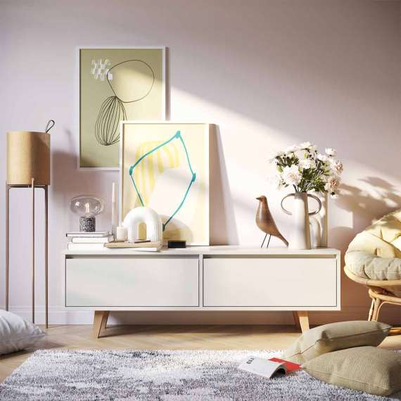 Tv-benk Fenris 100-145x52 cm - Velg farge selv - Høy - med ben