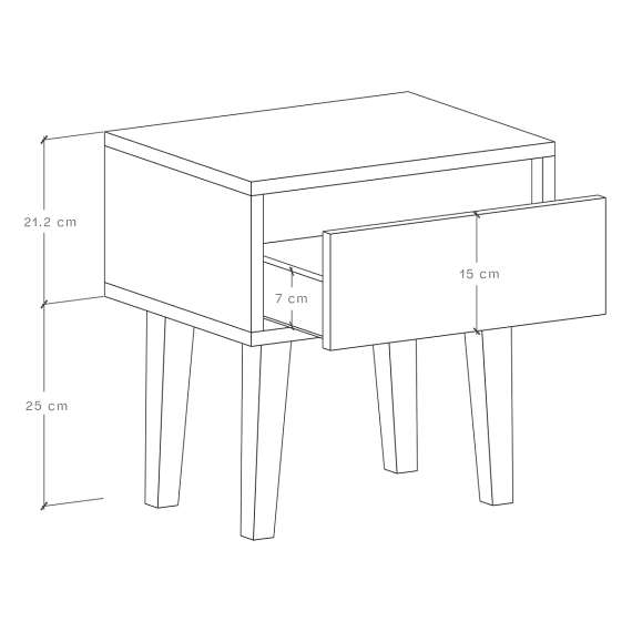 Nattbord Fenris 30-70x46 cm - Velg bredde og farge selv