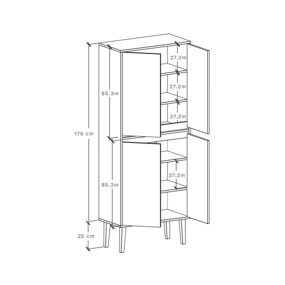 Skap Fenris 40-100x201 cm - Velg bredde og farge selv