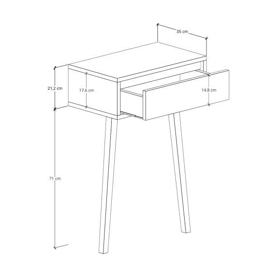 Konsollbord Fenris 40-120x92 cm - Velg bredde og farge selv