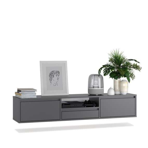 Tv-benk Ubbe WTV4 150-180x37 cm - vegghengt - 2 dører og skuff