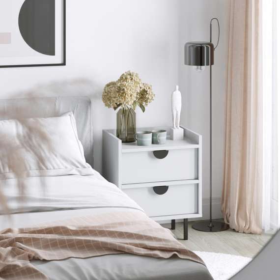 Nattbord Sigi 30-70x62 cm - 2 skuffer - Velg farge og bredde selv