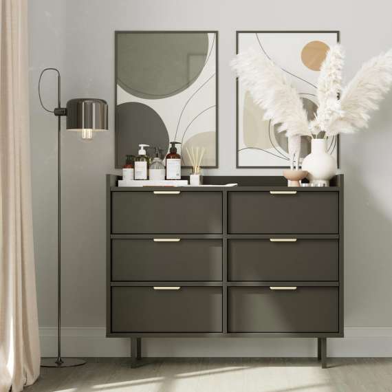 Kommode Sigi 100-140x82 cm - 6 skuffer - Velg farge og bredde selv