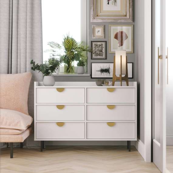 Kommode Sigi 100-140x82 cm - 6 skuffer - Velg farge og bredde selv