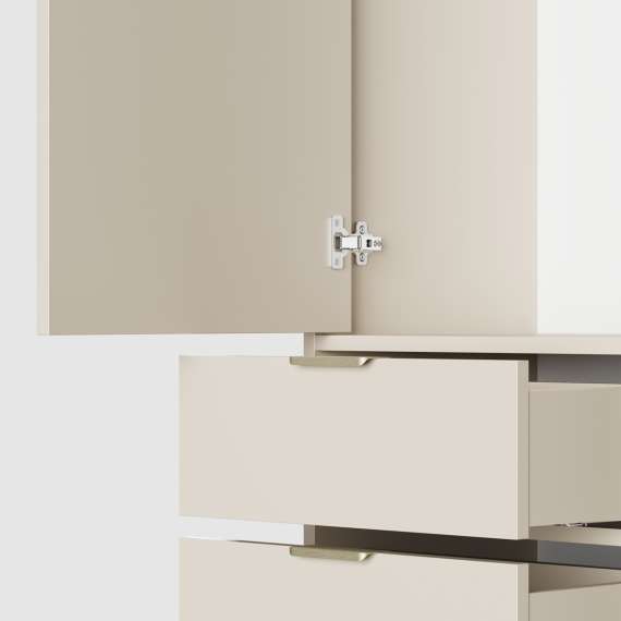 Garderobe Sigi 100-120x217 cm - 4 skuffer - Velg farge og bredde selv