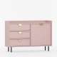 Kommode Sigi 100-140x82 cm - 3 skuffer - Kommode med ben