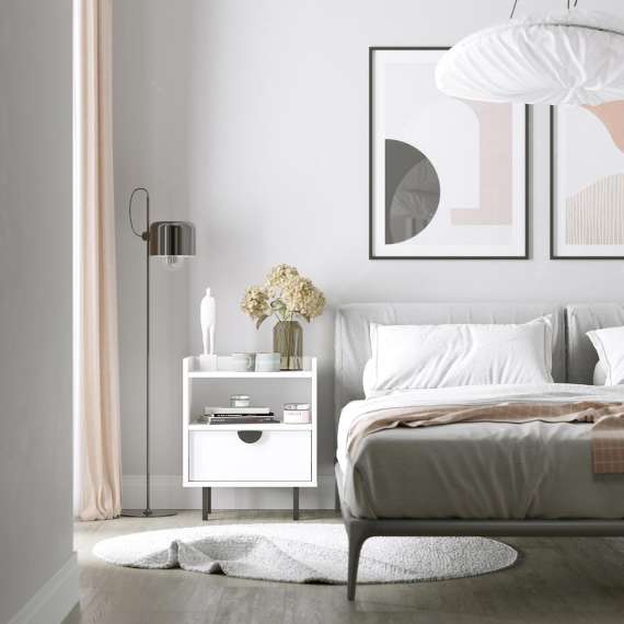 Nattbord Sigi 30-70x62 cm - med ben - Velg farge og bredde selv