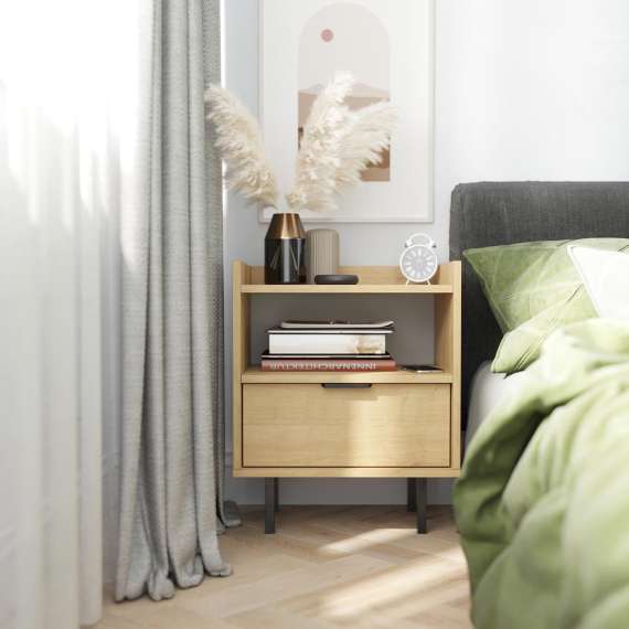 Nattbord Sigi 30-70x62 cm - med ben - Velg farge og bredde selv