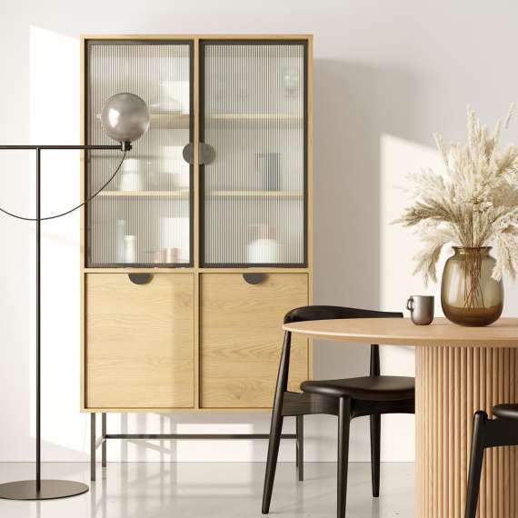 Vitrineskap Sigi 80-100x193 cm - Velg bredde og farge selv