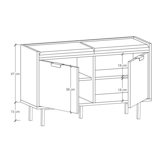 Sigi skobenk 75-120x62 cm - Benk med sittepute