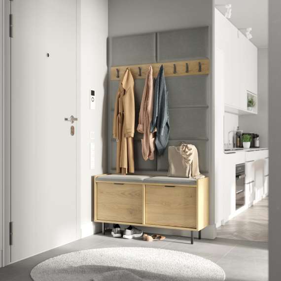 Sigi skobenk 75-120x62 cm - Benk med sittepute