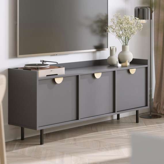 Tv-benk Sigi 150-180x62 cm - med ben -  3 dører