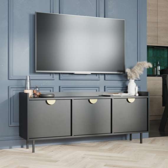 Tv-benk Sigi 150-180x62 cm - med ben -  3 dører