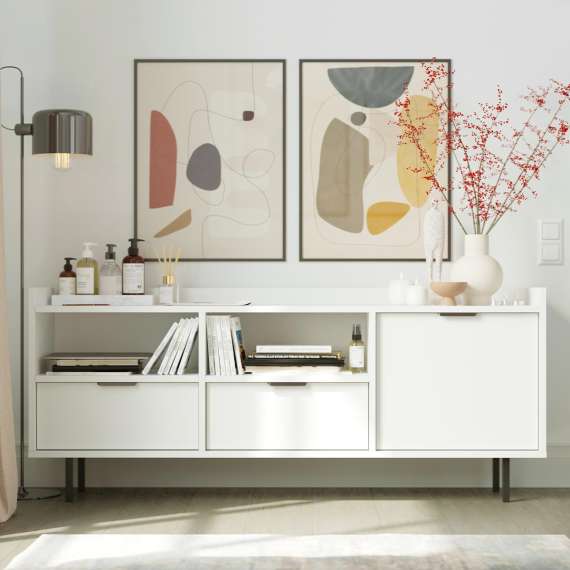 Tv-benk Sigi 150-180x62 cm - med ben -  Flere farger