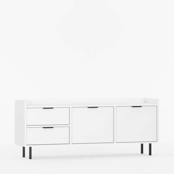 Sigi tv-benk 150-180x62 cm - med ben -  2 dører - 2 skuffer