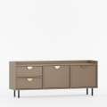 Sigi tv-benk 150-180x62 cm - med ben -  2 dører - 2 skuffer