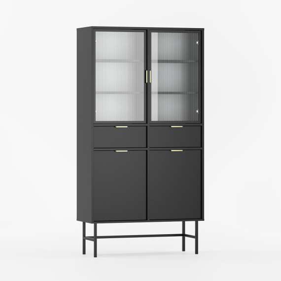 Vitrineskap Sigi 80-100x193 cm - 2 skuffer - Glassdører