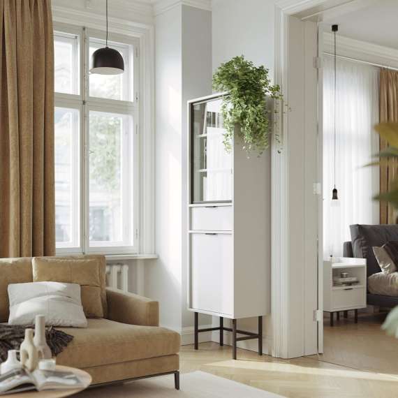 Vitrineskap Sigi 30-60x193 cm - Glassdør - Velg farge og bredde selv
