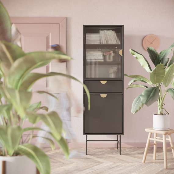 Vitrine Sigi 30-60x193 cm - Glassdør - Velg farge og bredde selv