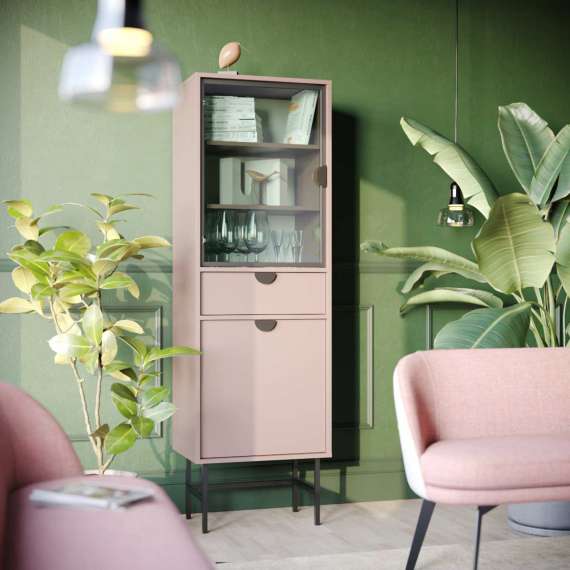 Vitrine Sigi 30-60x193 cm - Glassdør - Velg farge og bredde selv