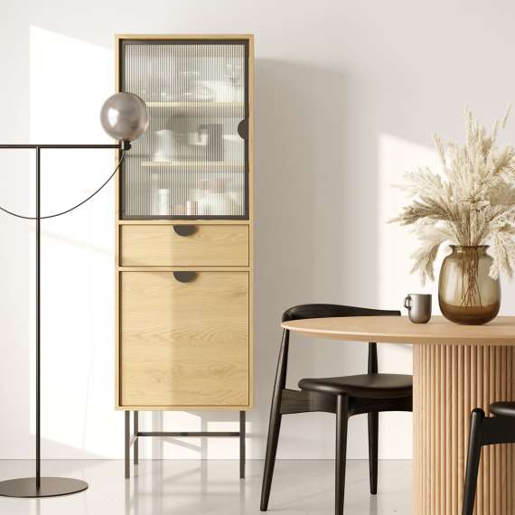 Vitrine Sigi 30-60x193 cm - Glassdør - Velg farge og bredde selv