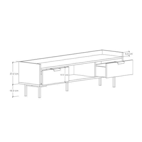 Sigi tv-benk 150-180x42 cm - Lav tv-benk med ben