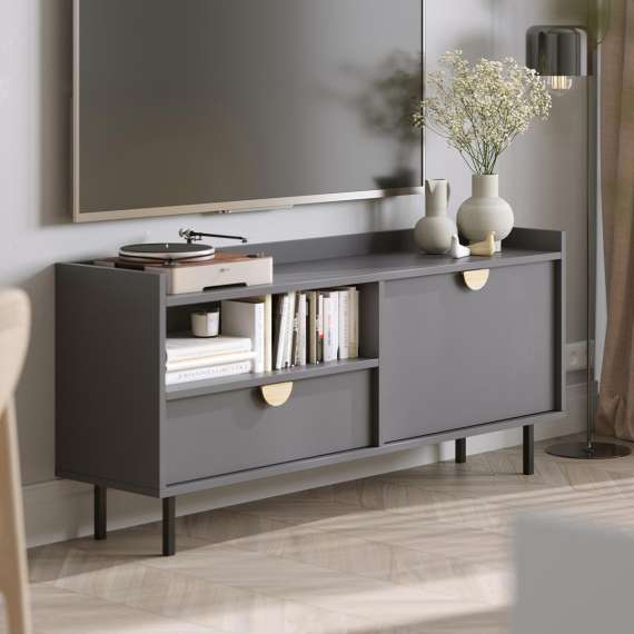 Tv-benk Sigi 100-140x62 cm - med ben