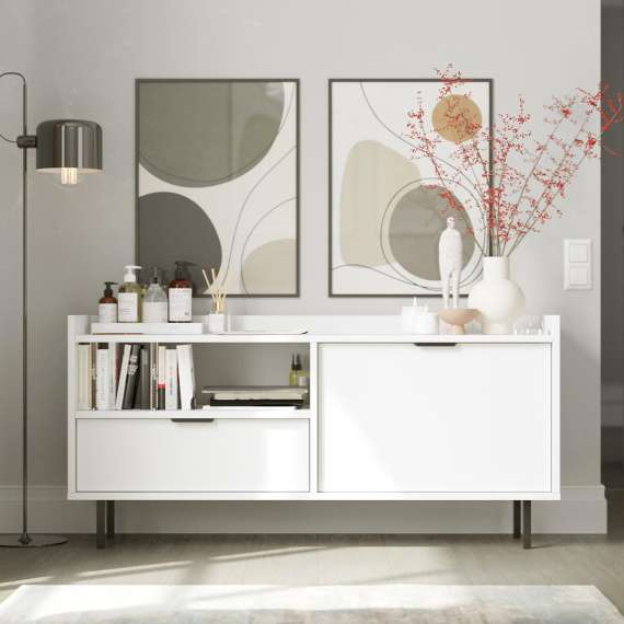 Tv-benk Sigi 100-140x62 cm - med ben