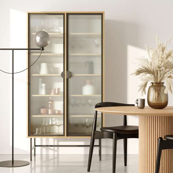 Vitrineskap Sigi 80-100x193 cm - Velg bredde og farge selv