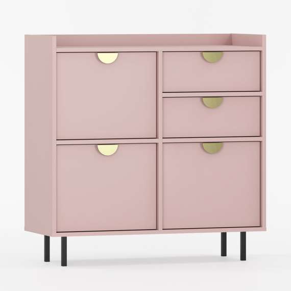 Skap Sigi 80-140x103 cm - 3 skuffer -  med ben