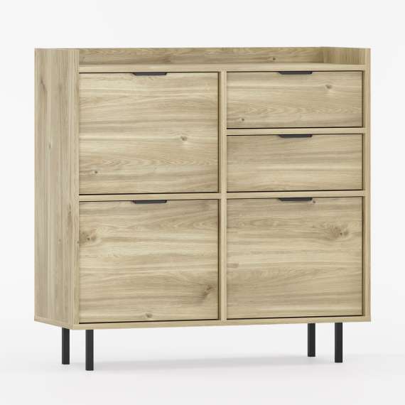 Skap Sigi 80-140x103 cm - 3 skuffer -  med ben