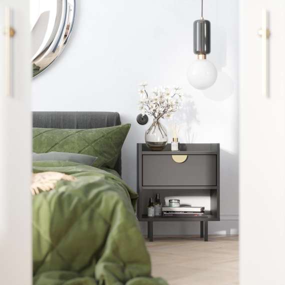 Nattbord Sigi 30-70x62 cm - med ben - Velg farge og bredde selv