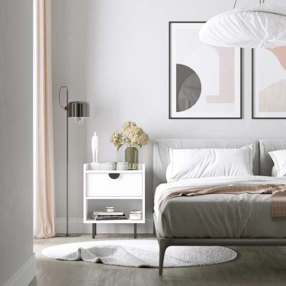 Nattbord Sigi 30-70x62 cm - med ben - Velg farge og bredde selv