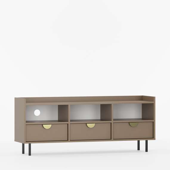 Sigi tv-benk 150-180x62 cm - med ben -  3 skuffer