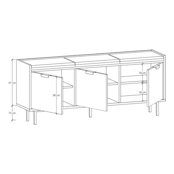 Skobenk Sigi 120-150x62 cm - Benk med sittepute