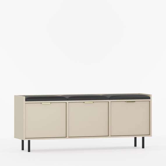 Skobenk Sigi 120-150x62 cm - Benk med sittepute