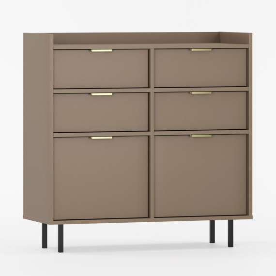 Skap Sigi 80-140x103 cm - 4 skuffer -  med ben