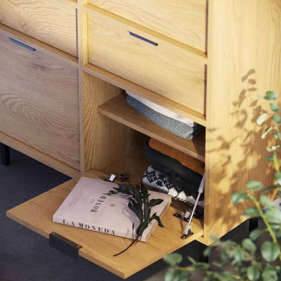 Skap Sigi 80-140x103 cm - 4 skuffer -  med ben