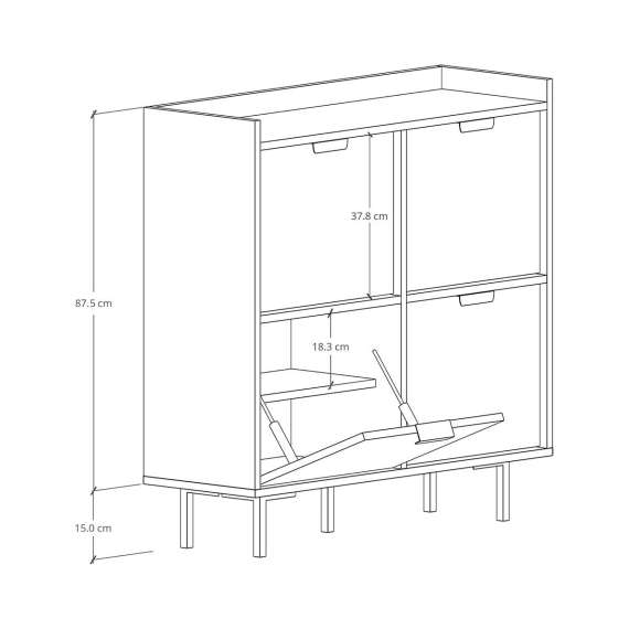 Skap Sigi 80-140x103 cm - med ben - Flere tilpasning muligheter