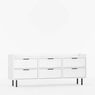 Sigi tv-benk 150-180x62 cm - med ben -  6 skuffer - Mange farger