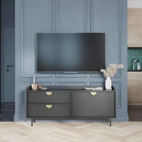 Tv-benk Sigi 100-140x62 cm - med skuffer